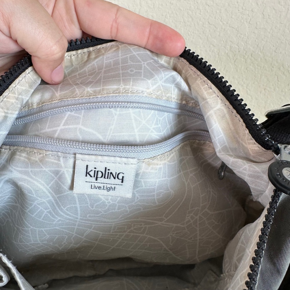 Kipling Izellah Crossbody Bag Moss Green Crinkle Nylon Small Messenger Gorpcore - Picture 6 of 9